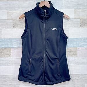 UKG Employee Performance Fleece Vest Jacket Black Full Zip Womens Small